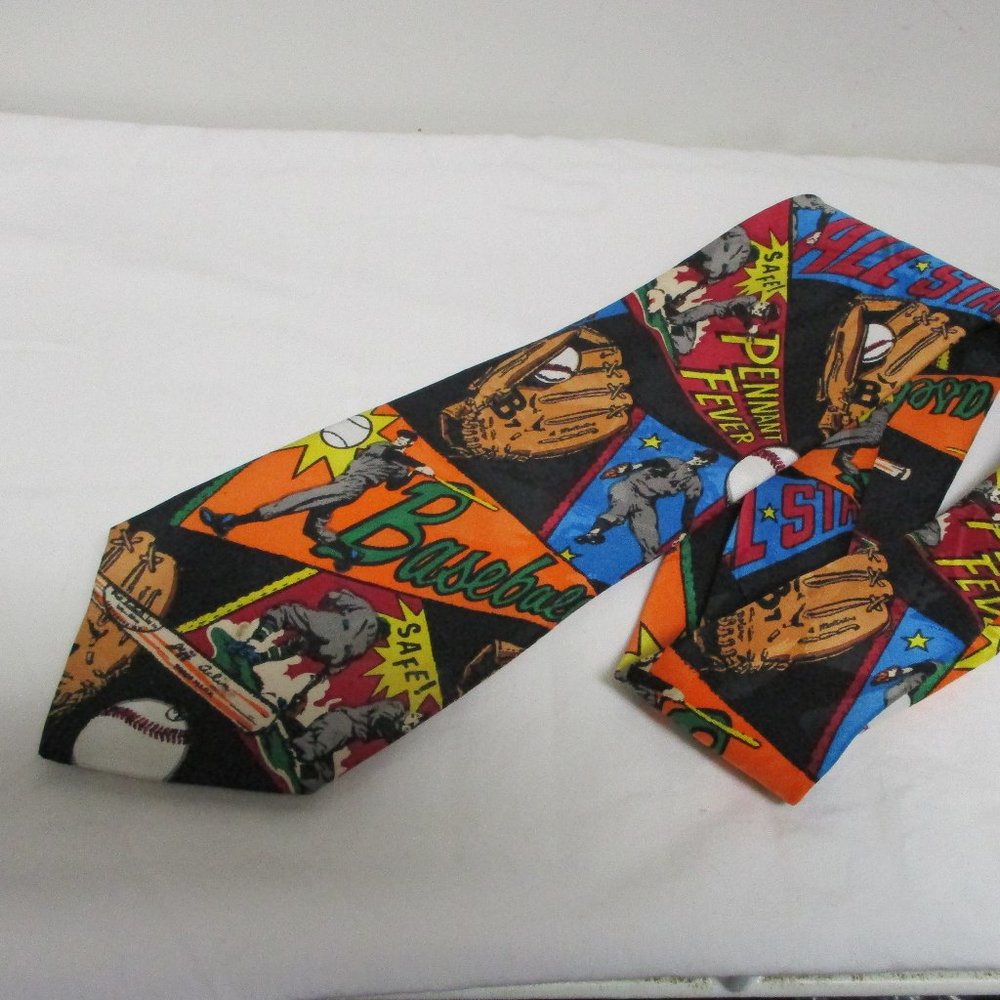 Baseball Pennant Tie Cartoon